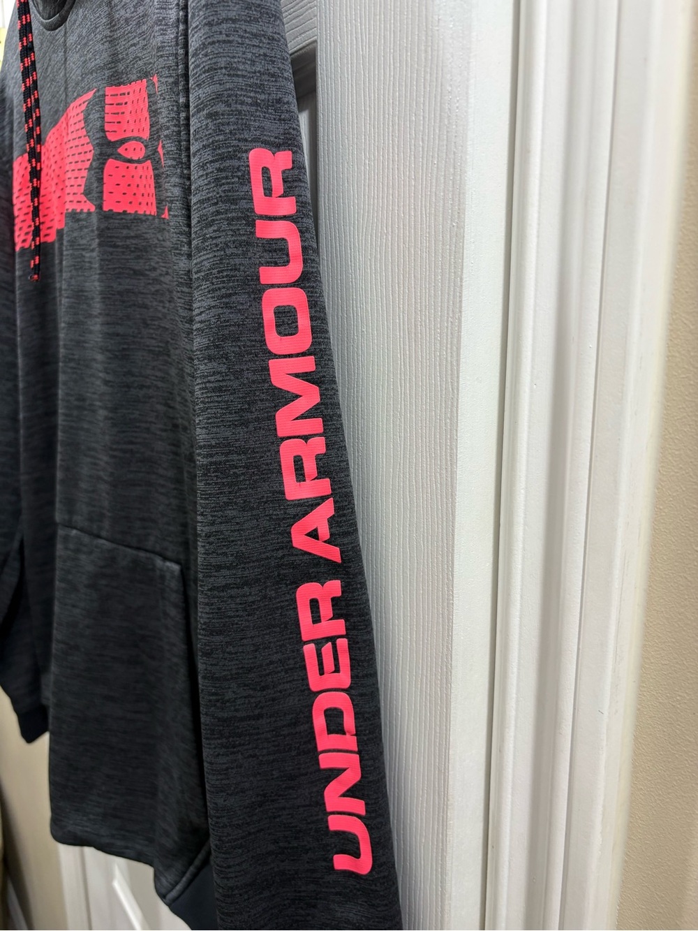 Under Armour Grey Hoodie with pink Accent Logo - Picture 3 of 5